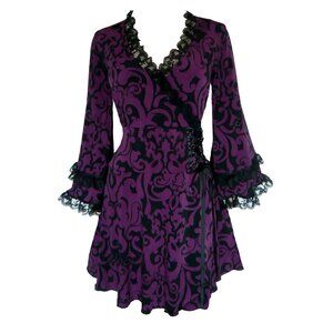 Goth Black Purple Dare to Wear Fashion Lace Victoria Top RETIRED COLOR
